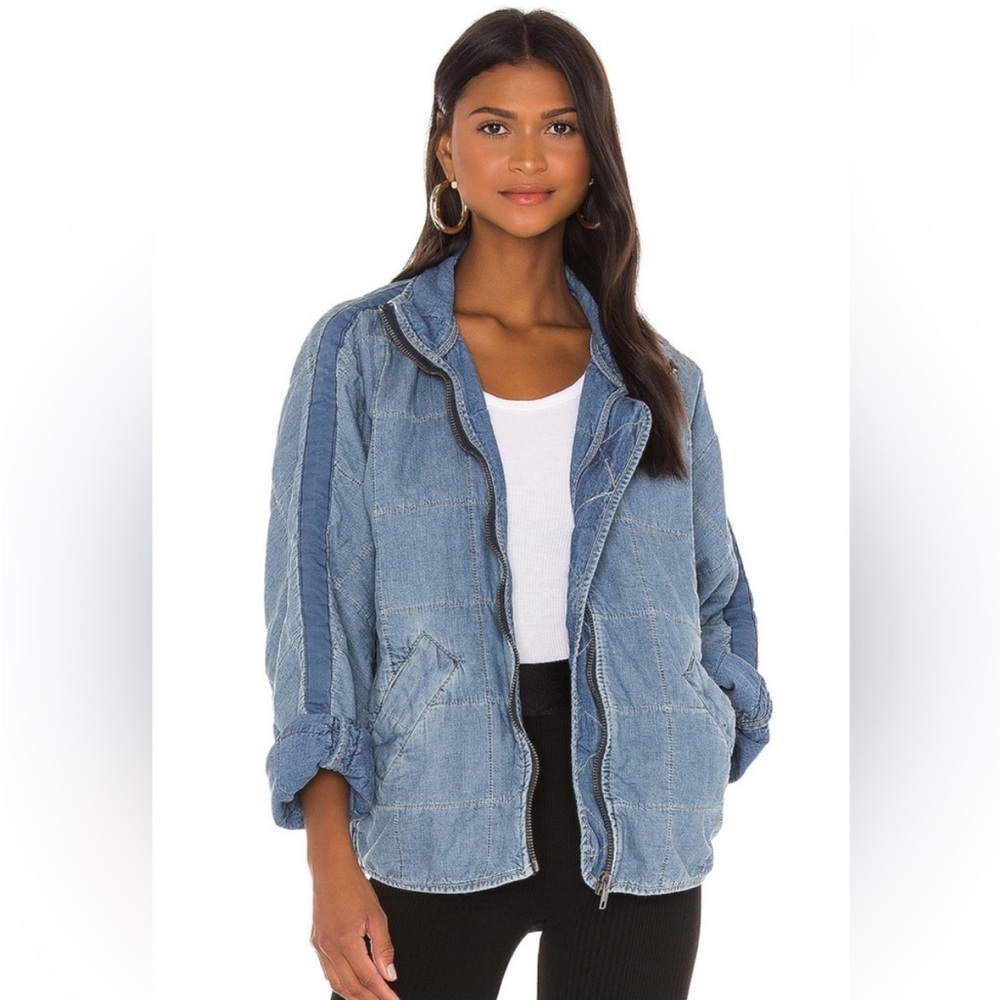 Free People Dolman Quilted Denim jacket